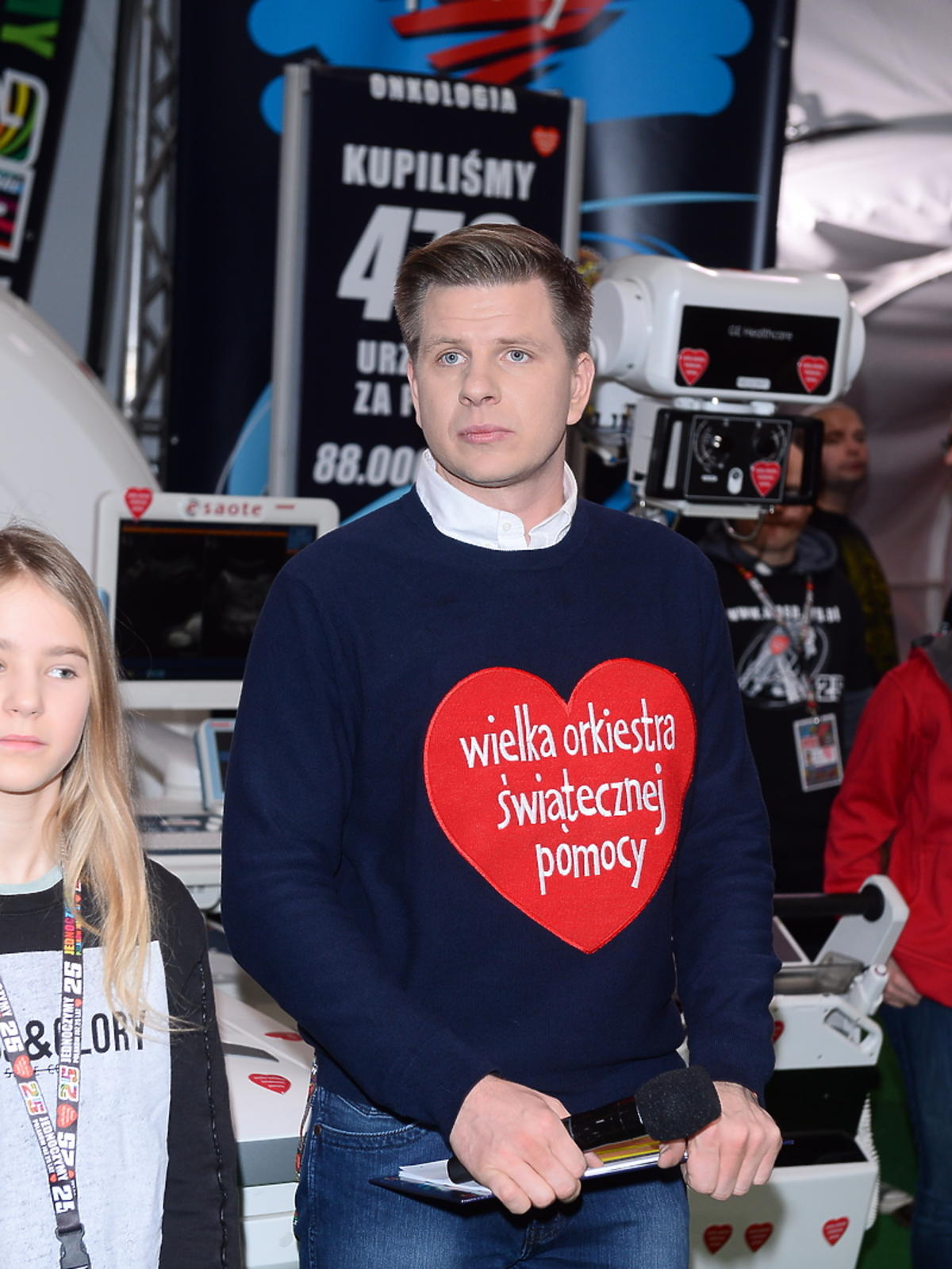 Filip Chajzer w studiu WOŚP