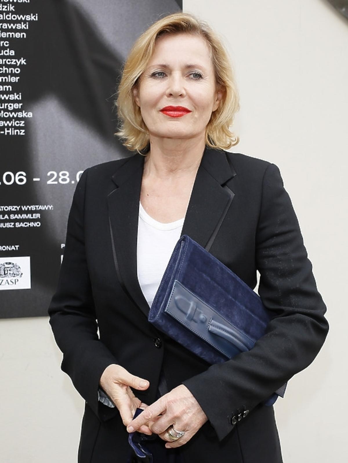 Grażyna Szapołowska na wernisażu wystawy 