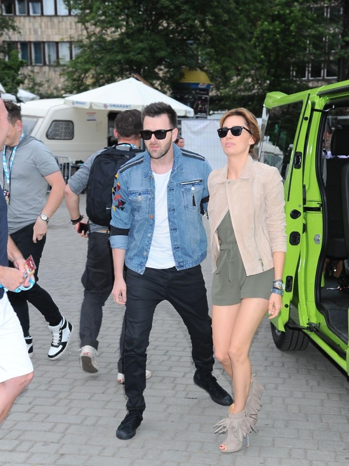 Grzegorz Hyży i Agnieszka Popielewicz na festiwalu w Opolu 2015