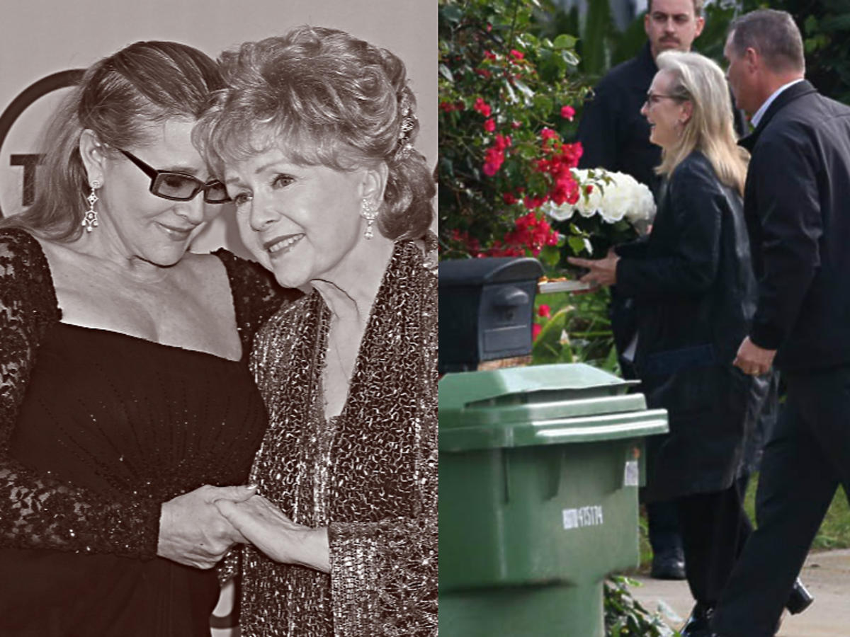 Gwiazdy pożegnały Carrie Fisher i Debbie Reynolds w Beverly Hills