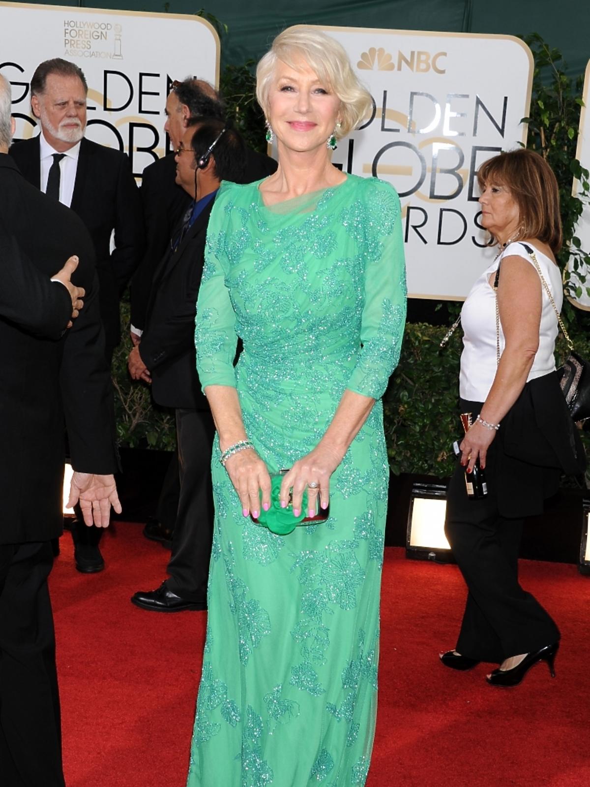 Helen Mirren na rozdaniu Złotych Globów 2014