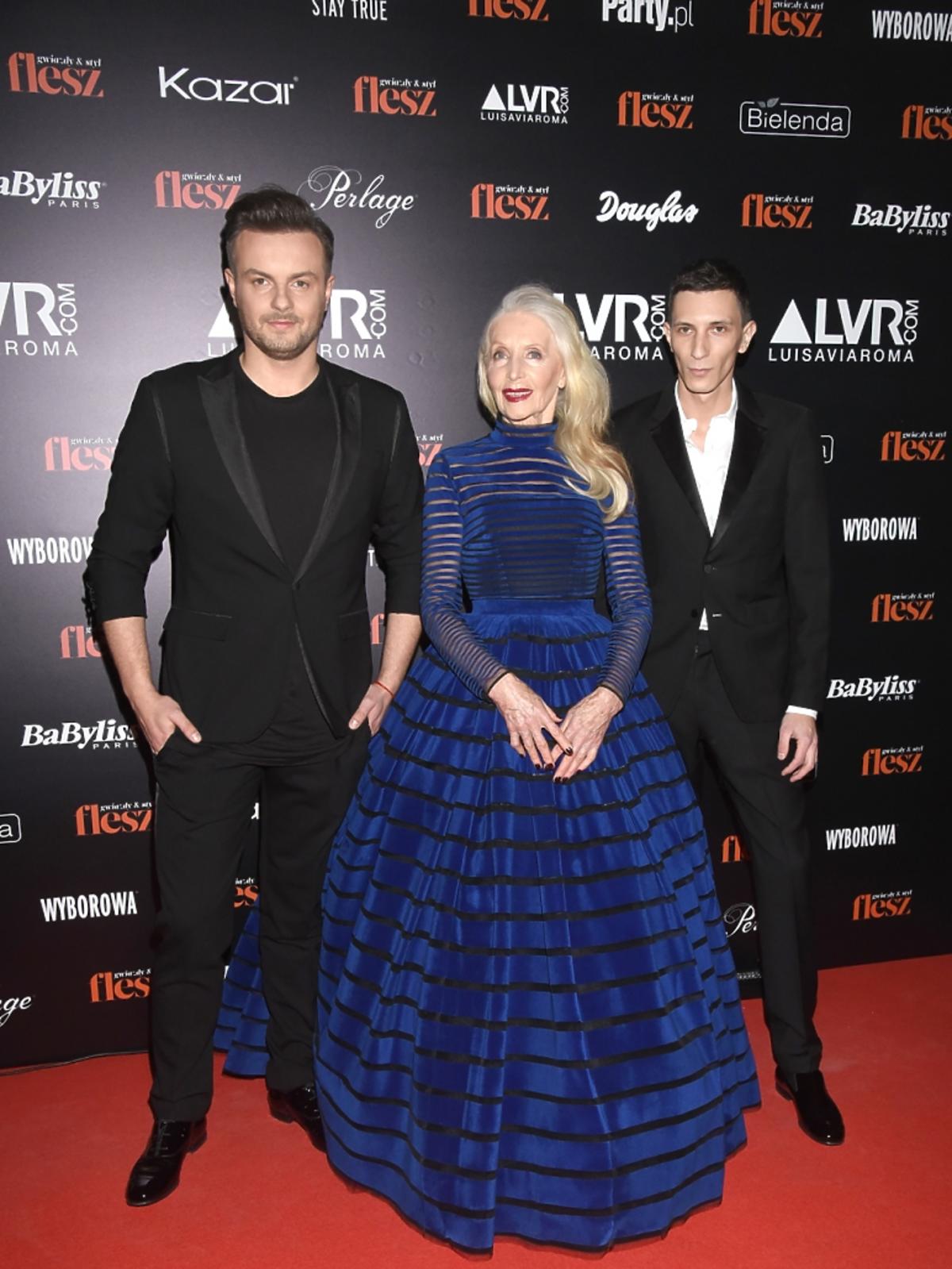 Helena Norowicz i Bohoboco na ściance Flesz Fashion Night
