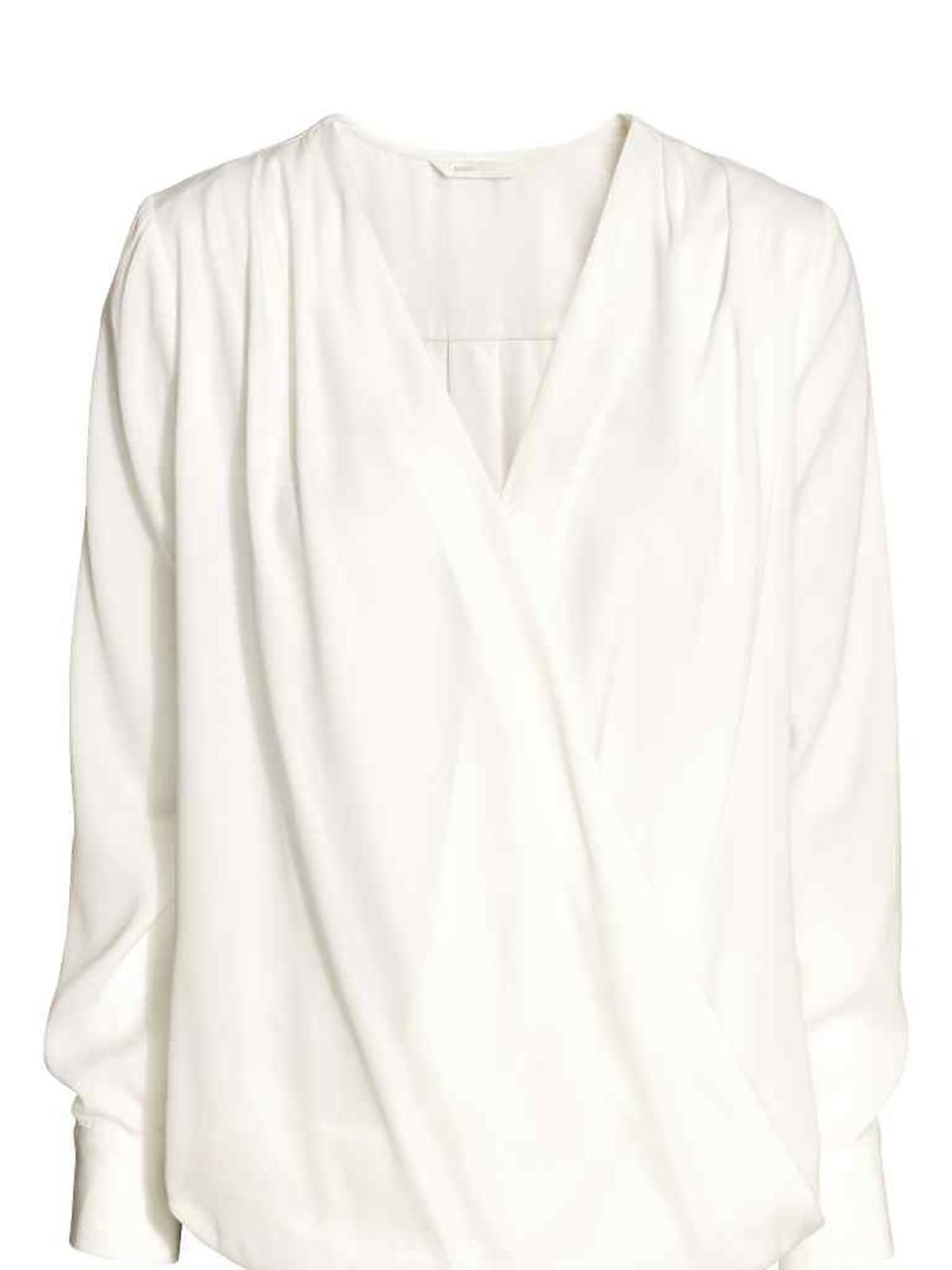 H&M MAMA Bluzka dla karmiącej piersią - biała kopertowa koszula