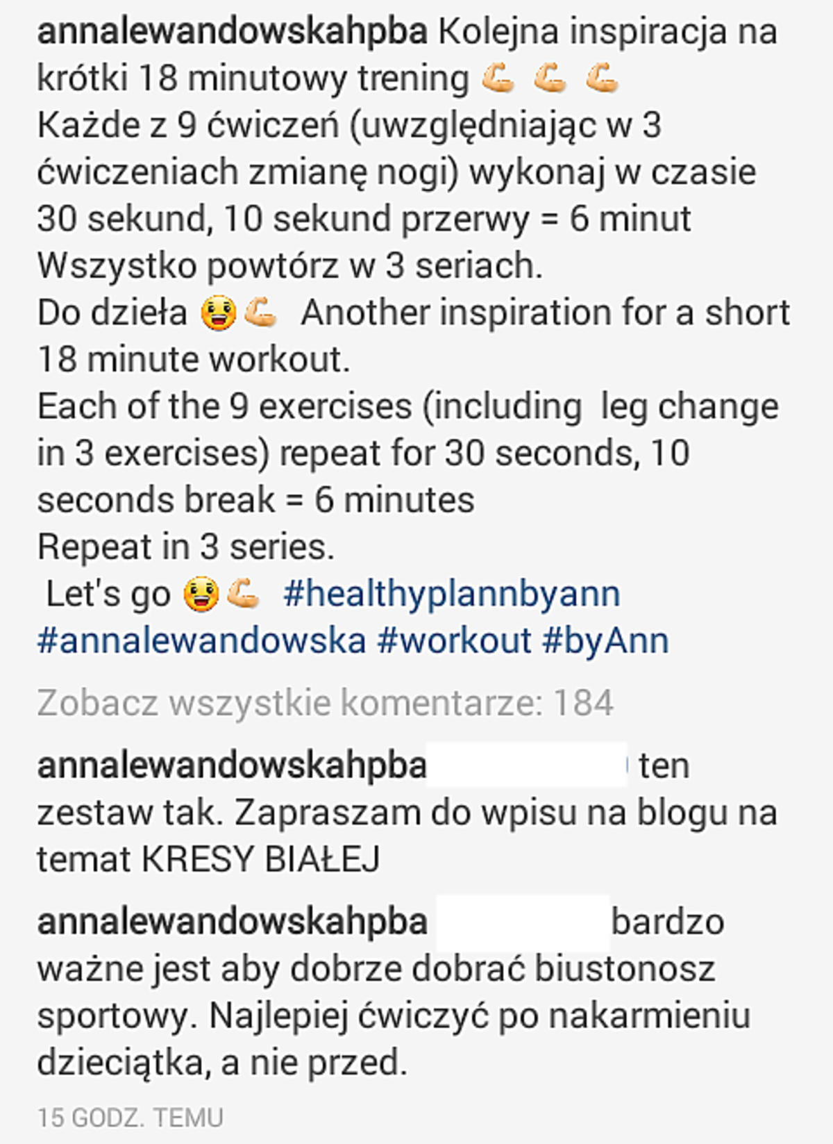 Instagram/Anna Lewandowska