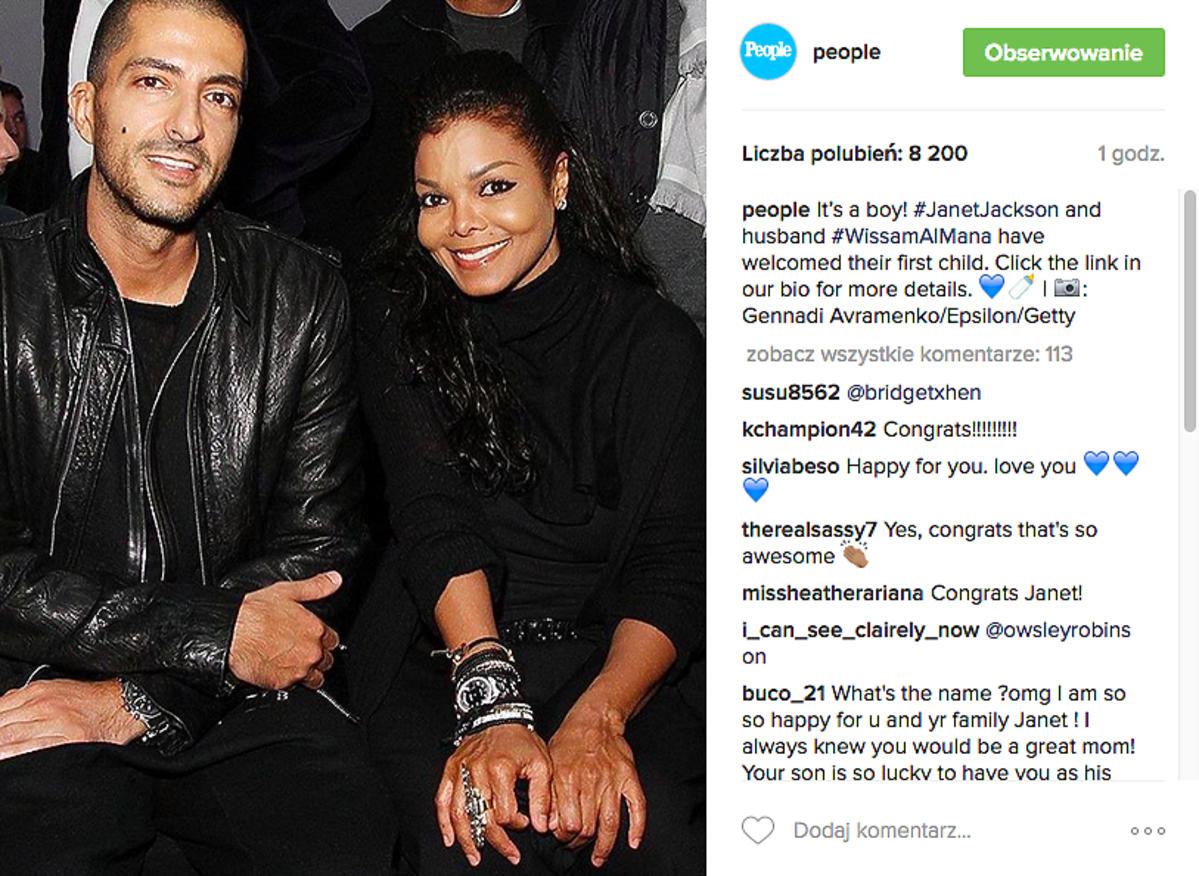 Janet Jackson z mężem zostali rodzicami