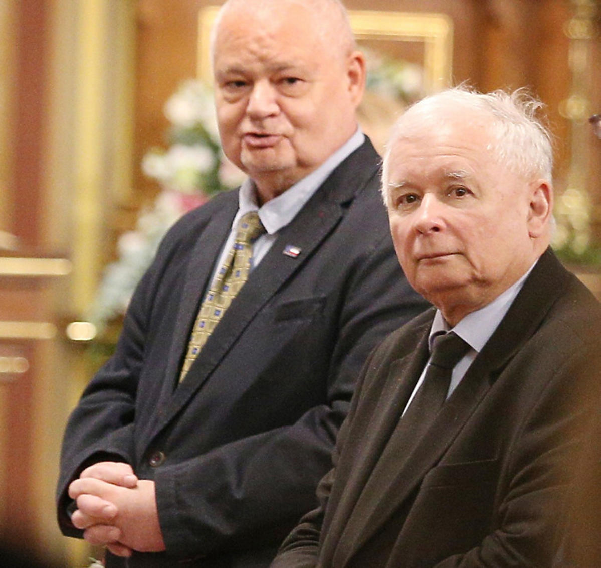 Jarosław Kaczyński i Adam Glapiński na ślubie Jacka Kurskiego