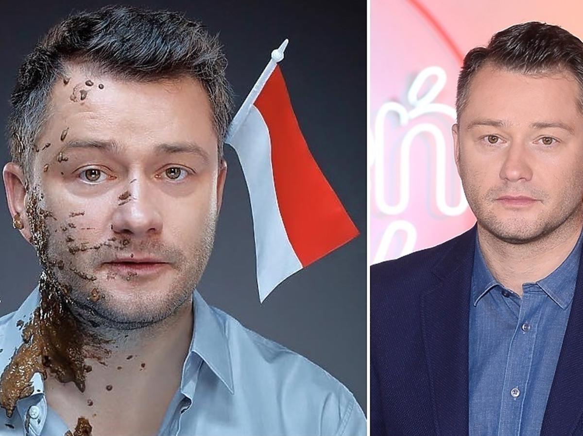 Jarosław Kuźniar obrzucony gnojem