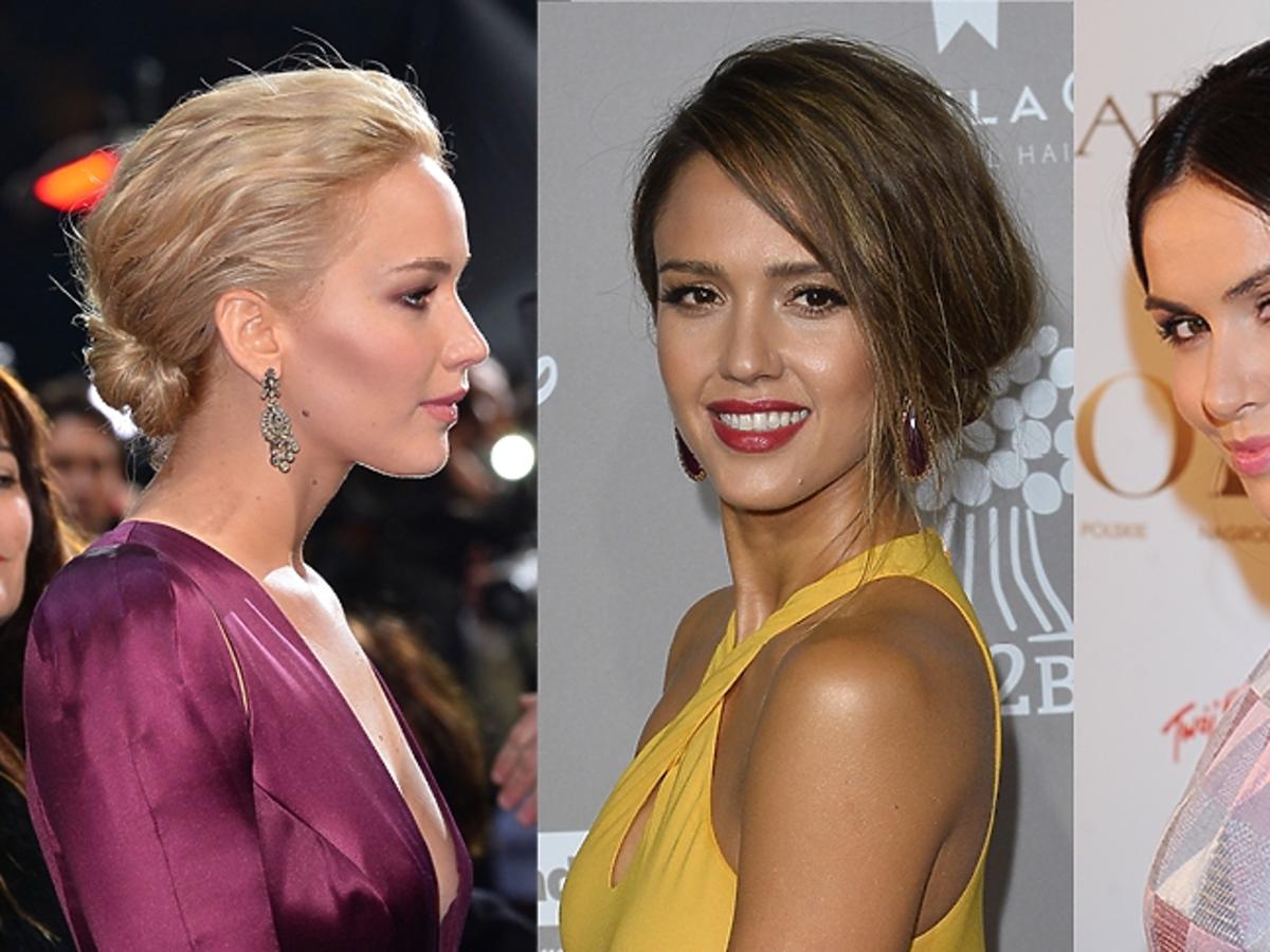 Jennifer Lawrence, Jessica Alba, Marta Żmuda-Trzebiatowska w kokach nad karkiem