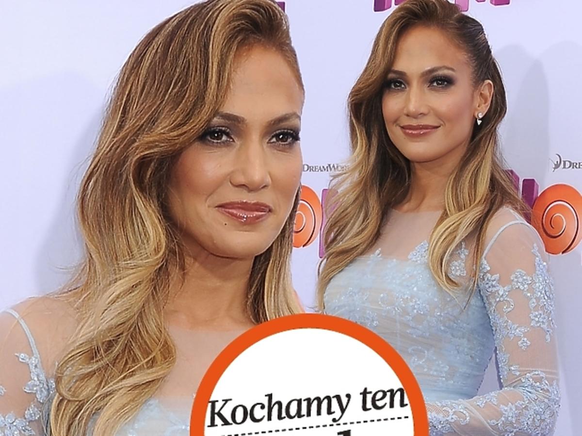 Jennifer Lopez w koronkowej sukience