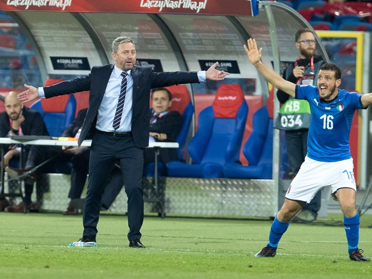 Jerzy Brzęczek na meczu Polska-Włochy