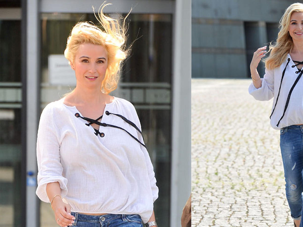 Joanna Brodzik ma bardzo jasne blond wlosy