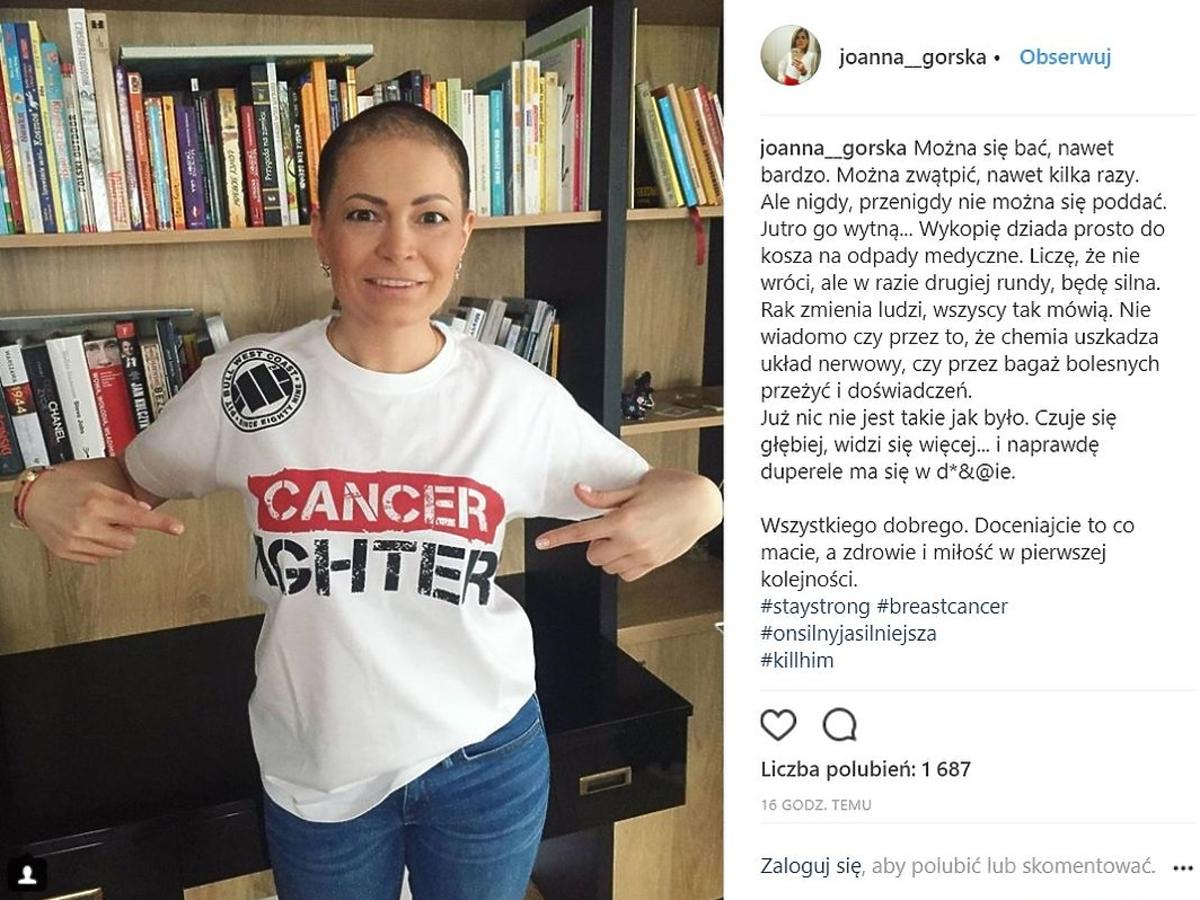 Joanna Górska przejdzie operację wycięcia guza