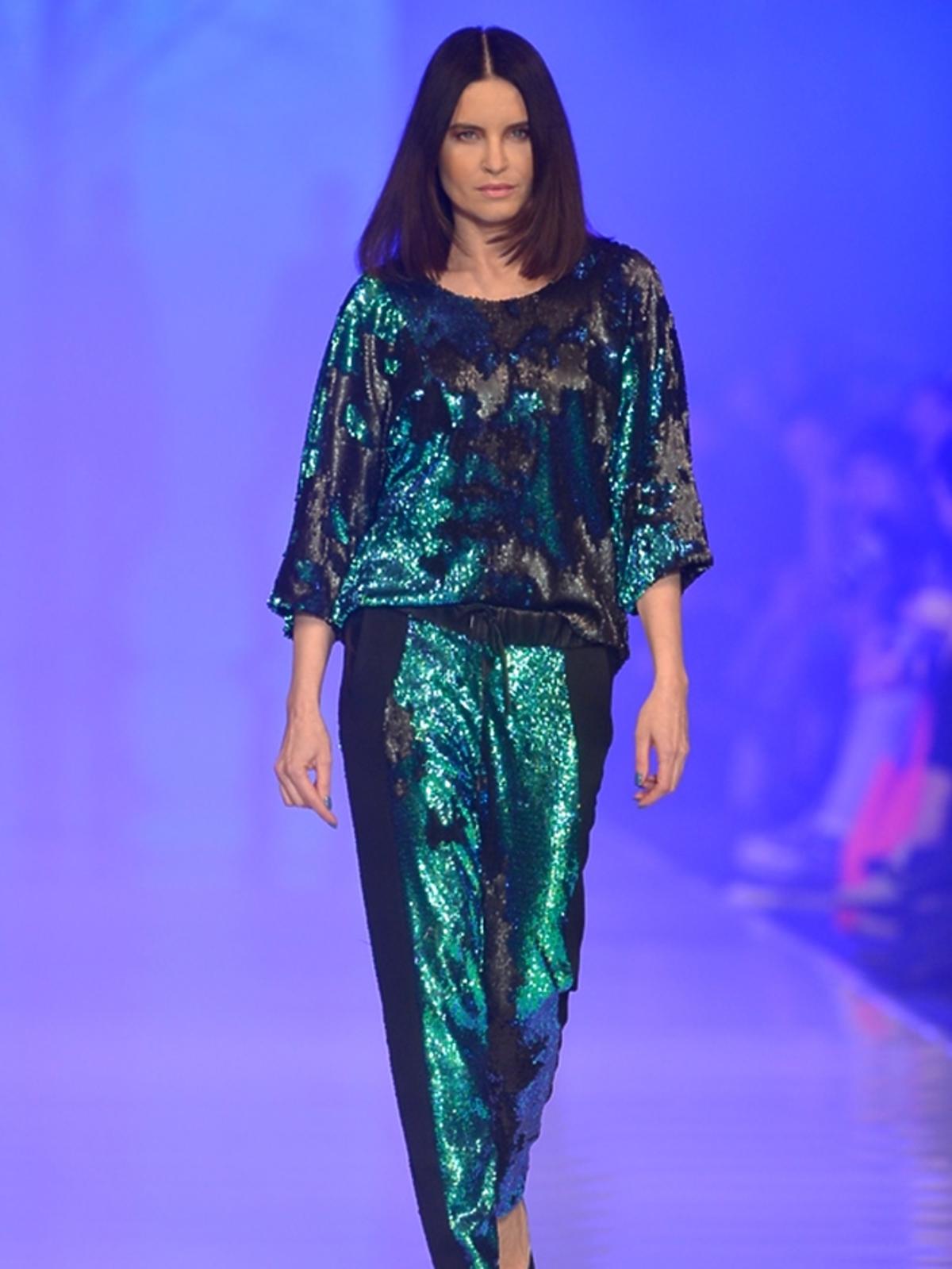 Joanna Horodyńska w roli modelki na Fashion Weeku