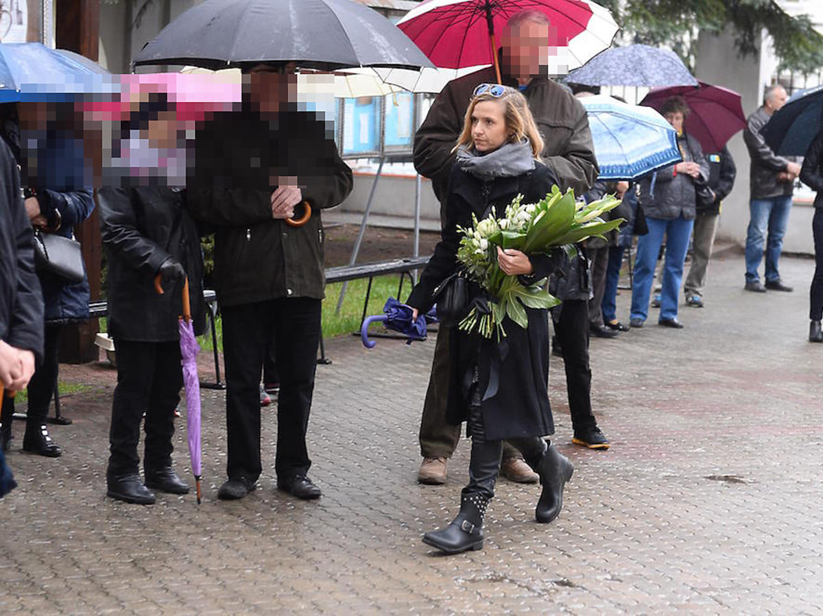 Joanna Koroniewska na pogrzebie Witolda Pyrkosza