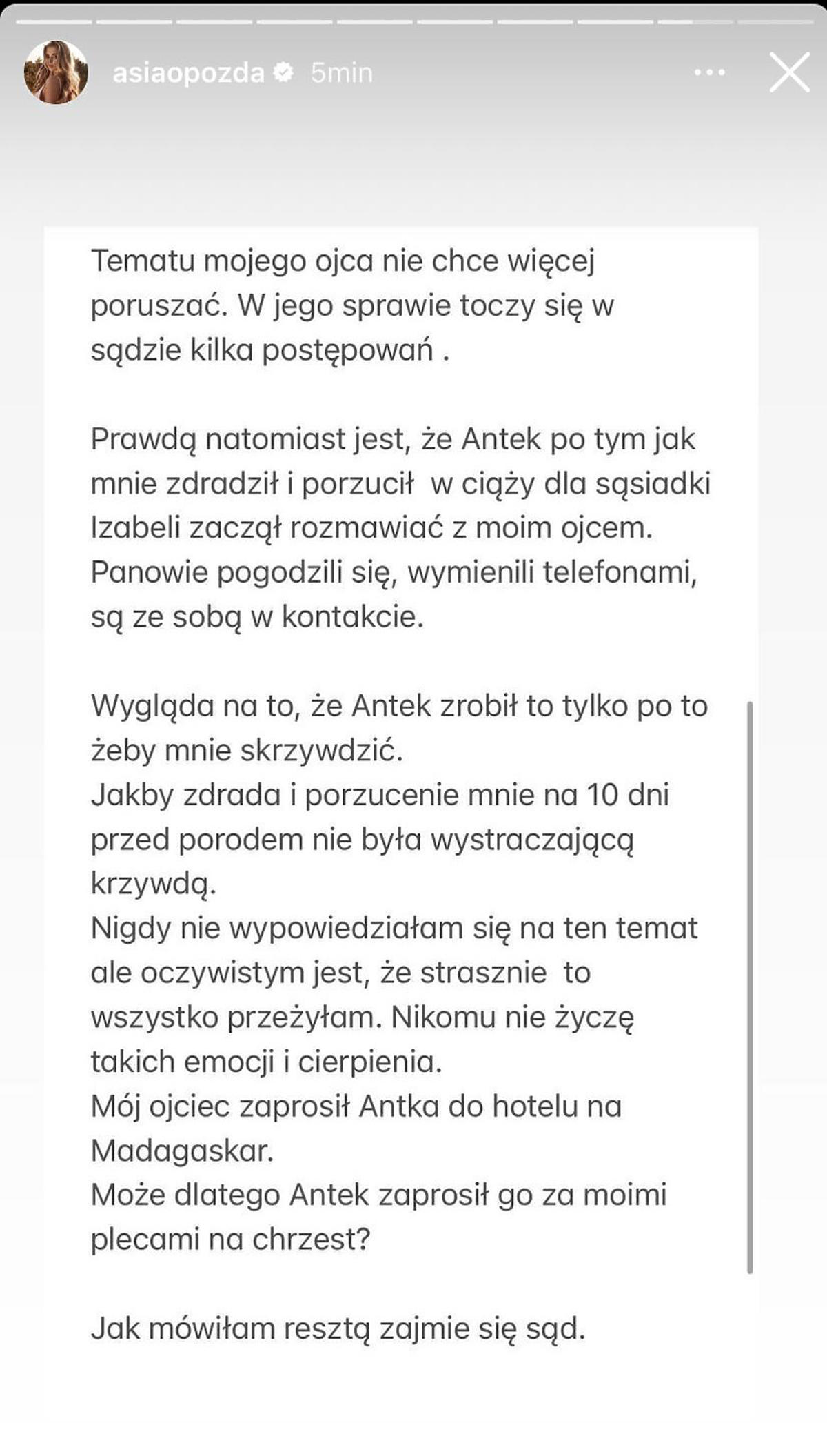 Joanna Opozda wyznaje, że była zastraszana przez kochankę Antoniego Królikowskiego