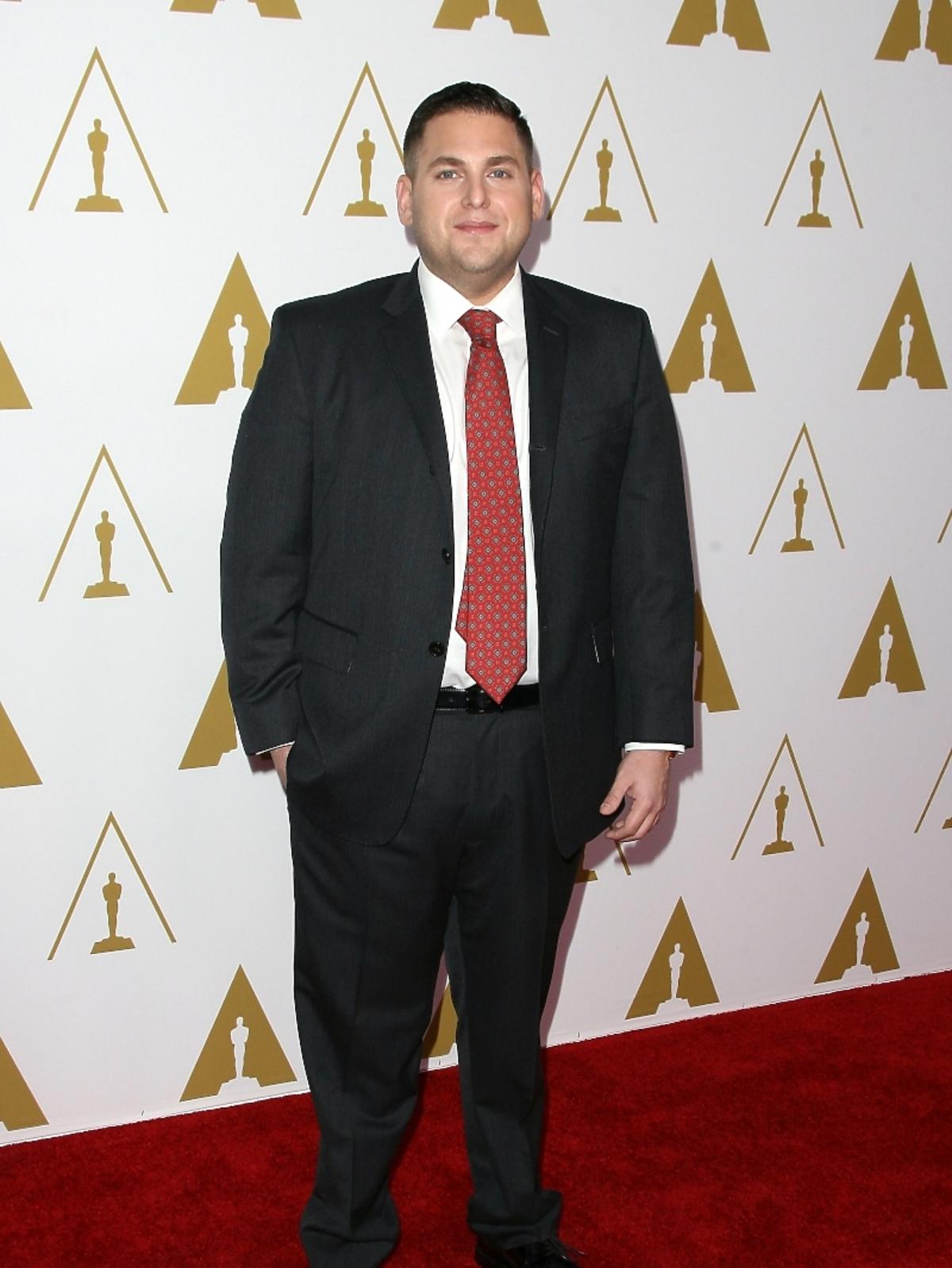 Jonah Hill podczas konferencji prasowej nominacji do Oscarów 2014