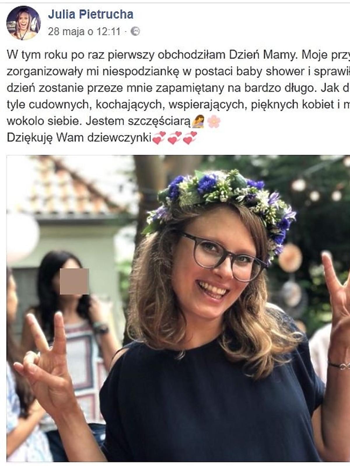 Julia Pietrucha na baby shower