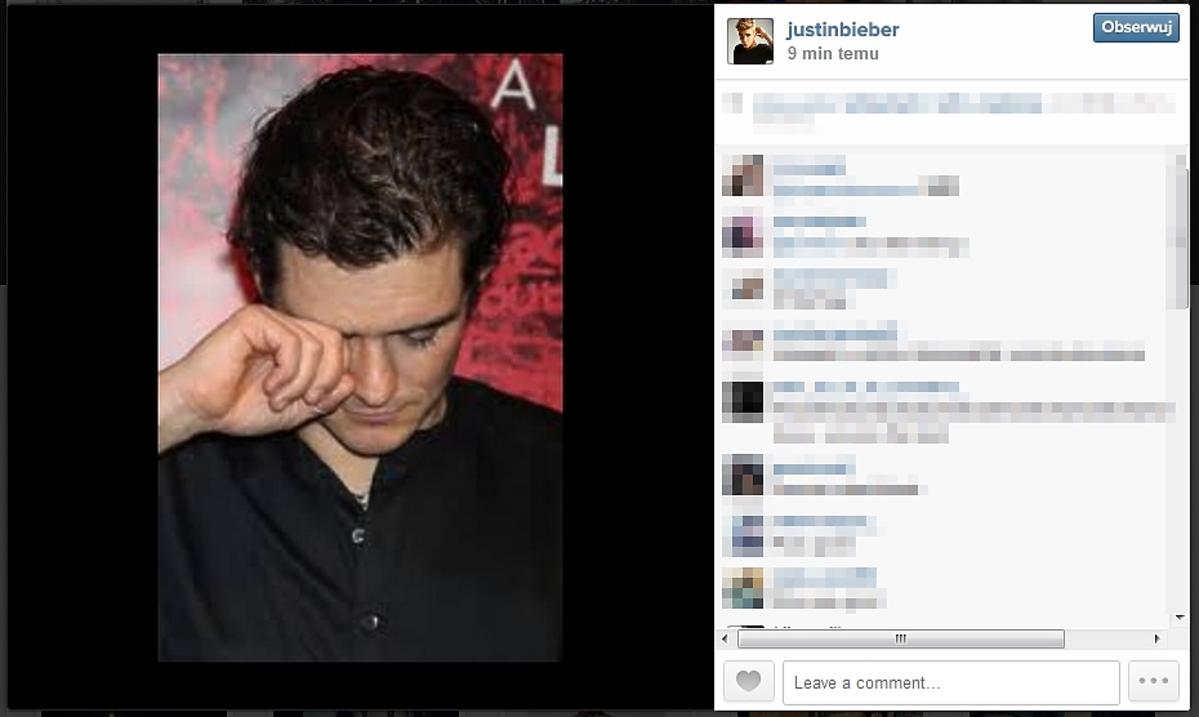 Justin Bieber i Orlando Bloom na Instagramie