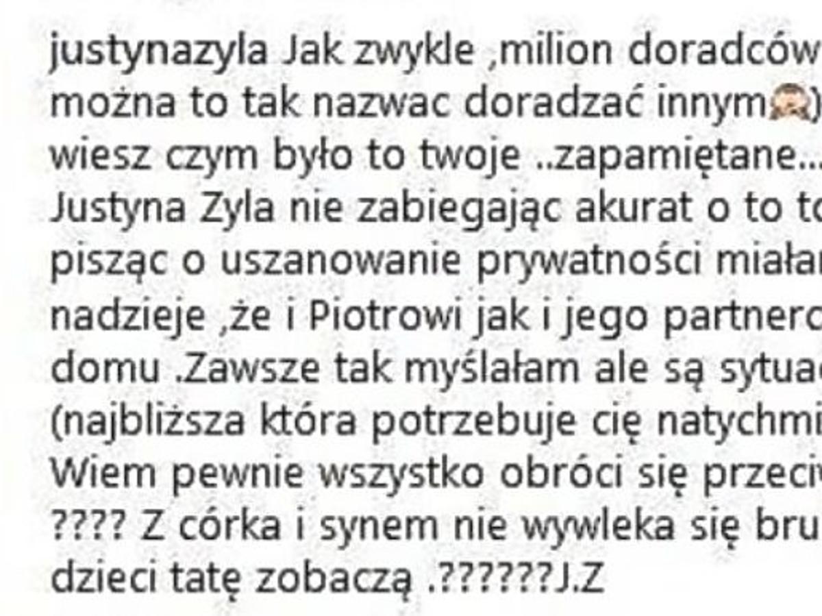 Justyna Żyła- nowy wpis na Instagramie