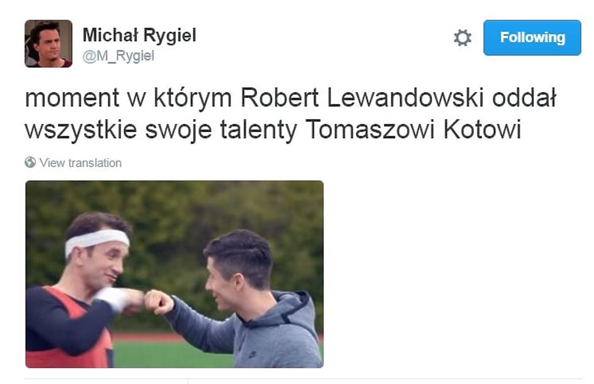 Kadr z reklamy Tomasz Kot Robert Lewandowski