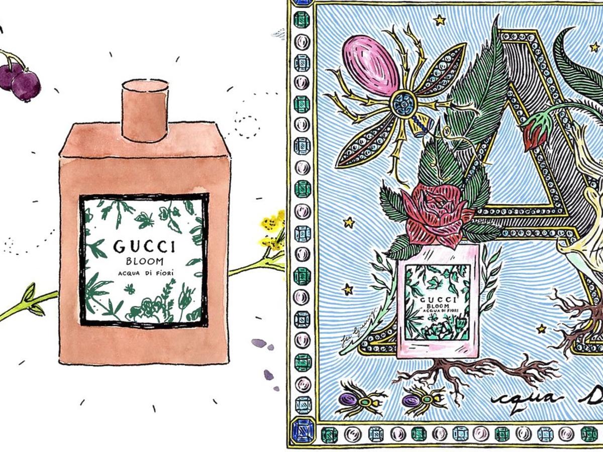 Kampania ilustracji Gucci Bloom Acqua Di Fiori