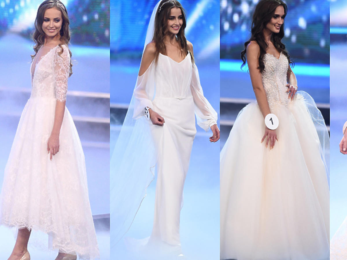 Kandydatki Miss Polski 2016 w sukniach ślubnych na scenie