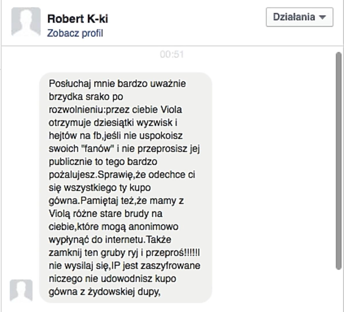 Karolina Korwin Piotrowska dostaje pogróżki od znajomego Violi Kołakowskiej