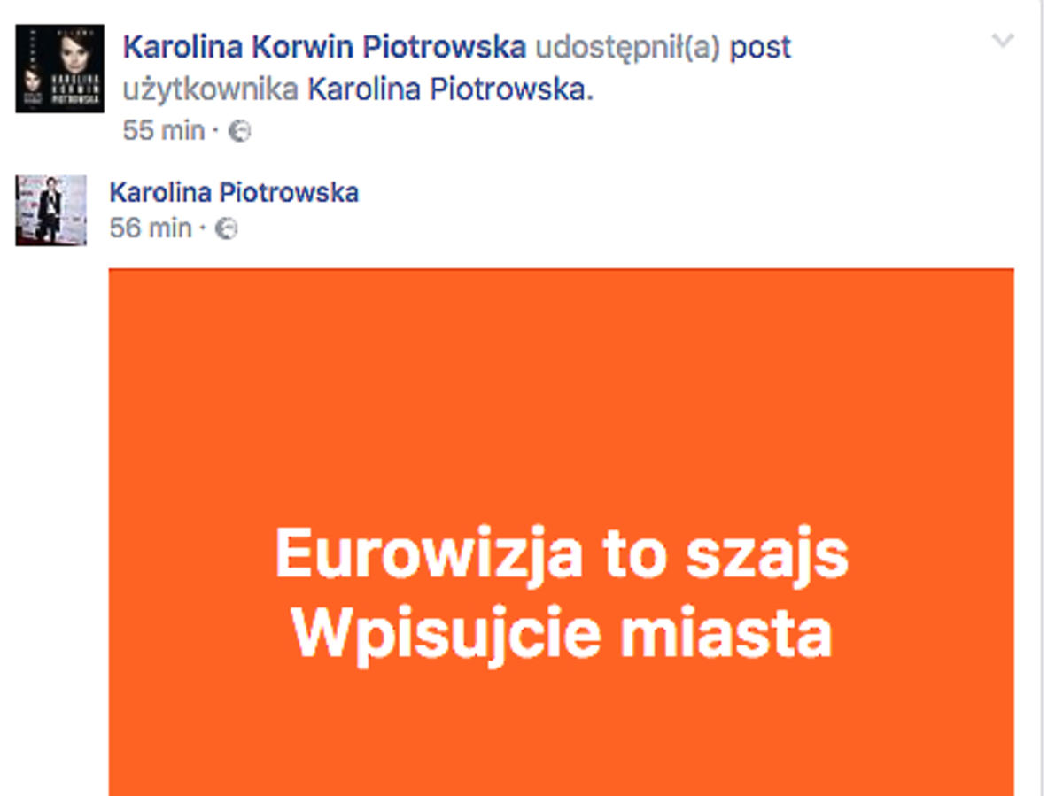 Karolina korwin-Piotrowska komentuje Eurowizję