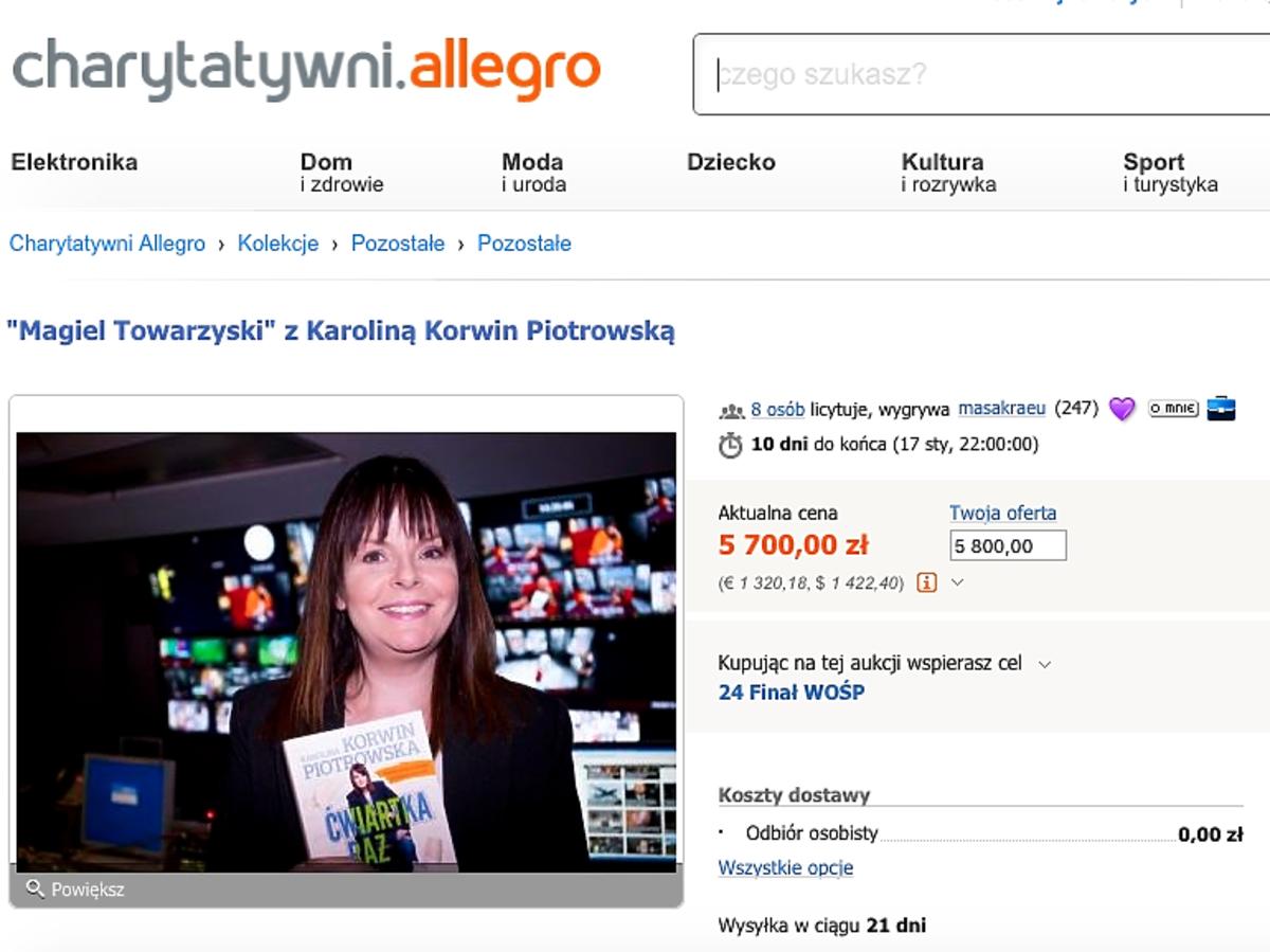 Karolina Korwin-Piotrowska wspiera WOŚP