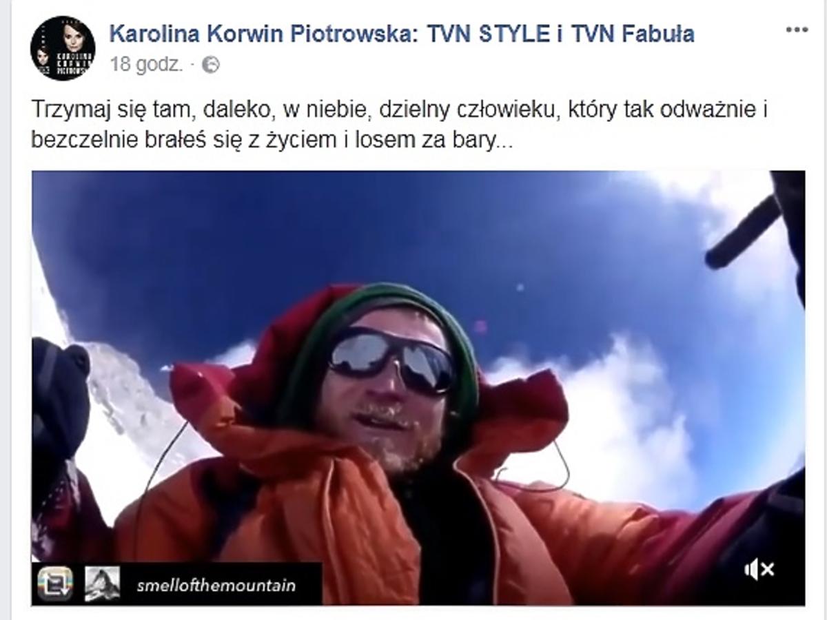 Karolina Korwin Piotrowska żegna Tomasza Mackiewicza