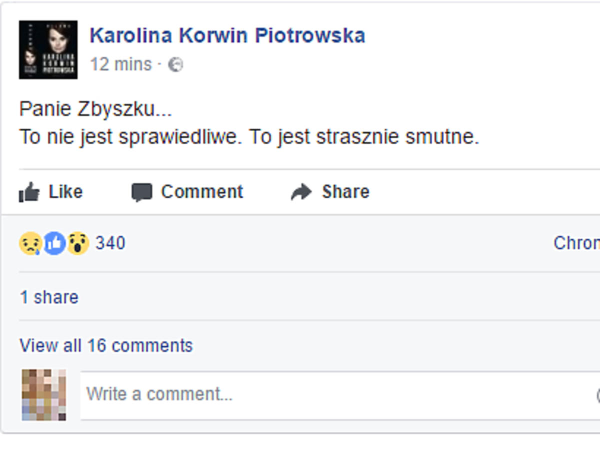 Karolina Korwin Piotrowska żegna Zbigniewa Wodeckiego