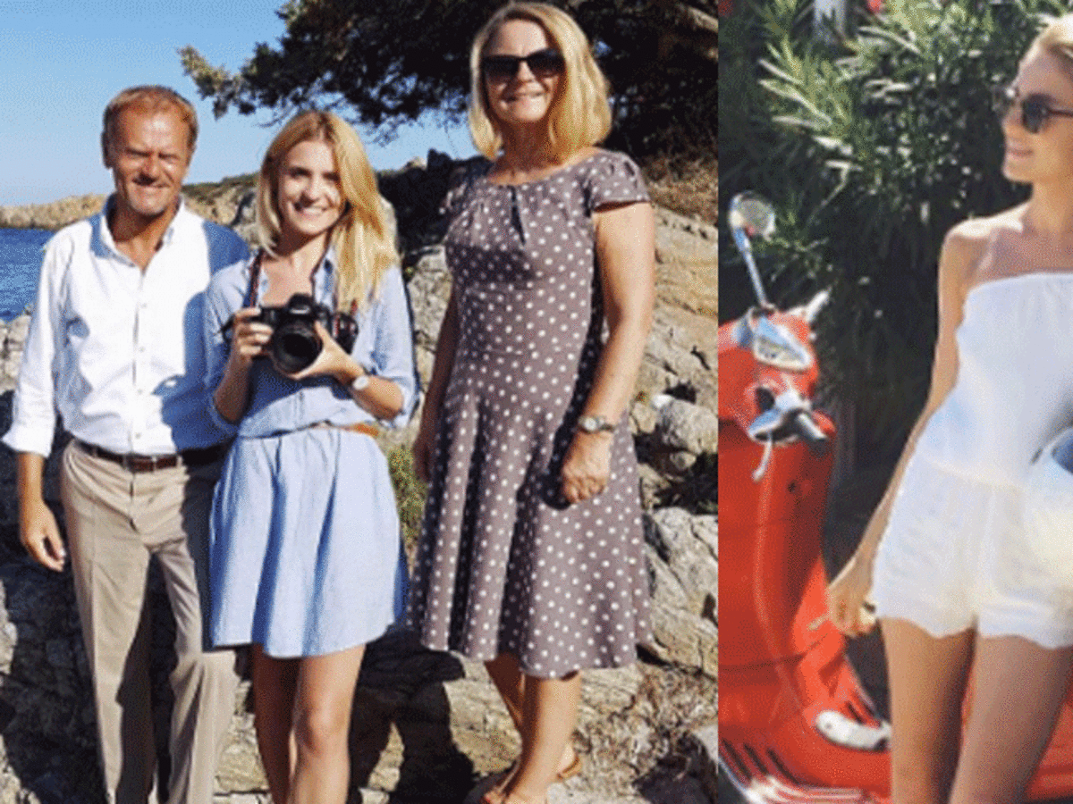 Kasia Tusk z rodzicami na Sardynii pozuje do zdjęć