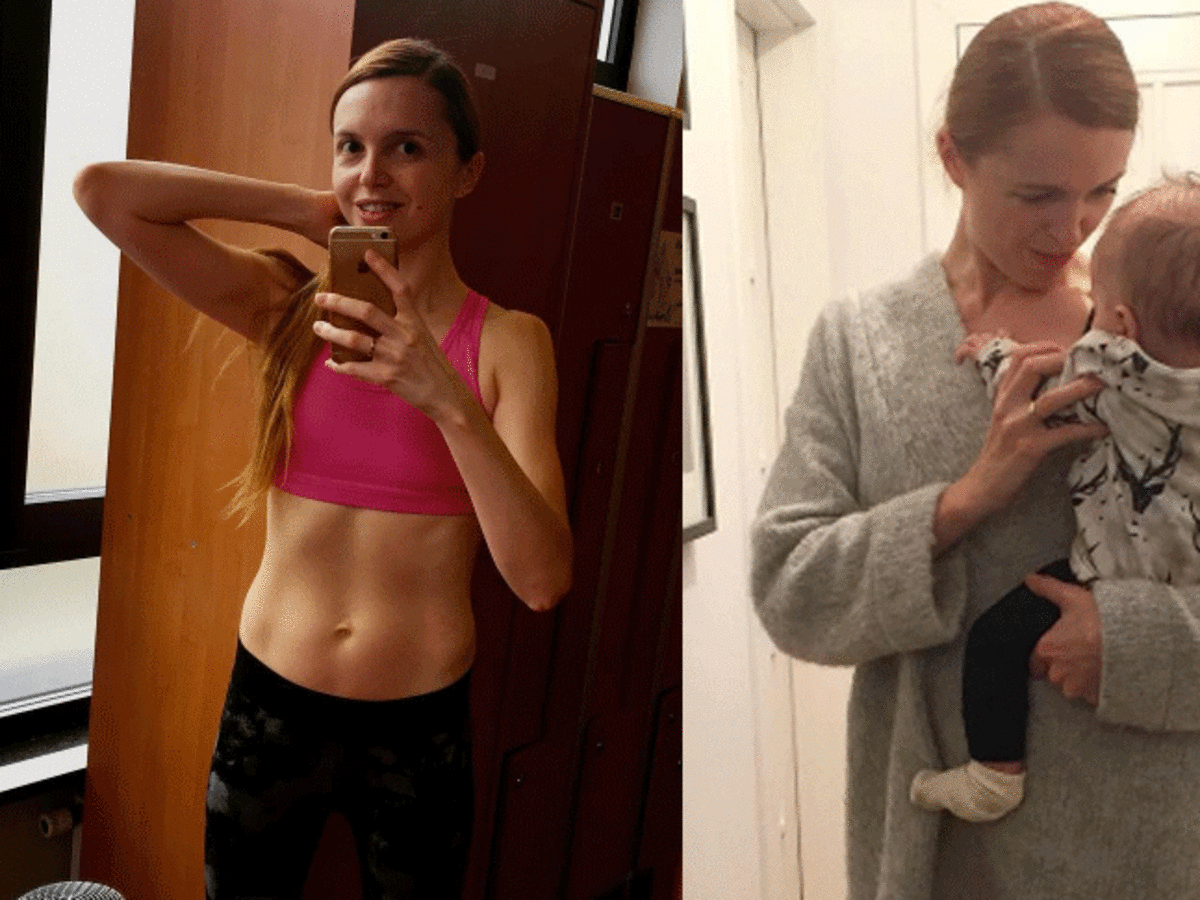 Katarzyna Burzyńska  - chwali się płaskim brzuchem po ciąży