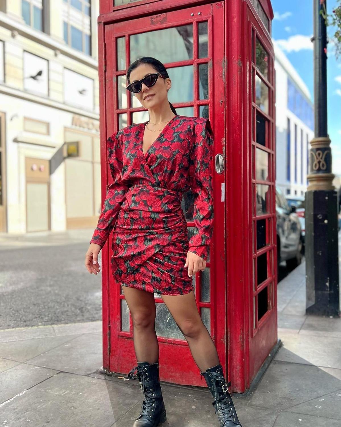 Katarzyna Cichopek w czerwonej sukience w Londynie