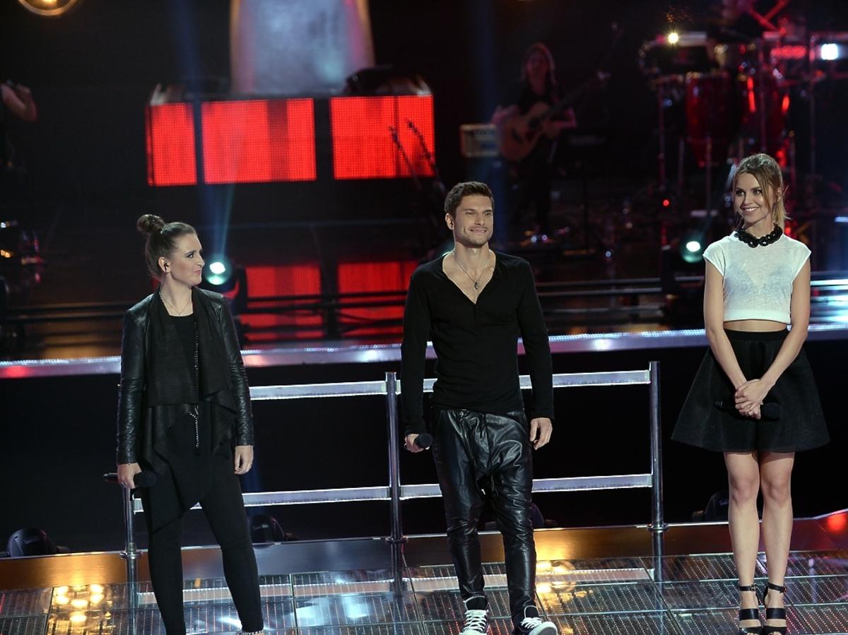 Katarzyna Kalinowska, Monika Lewczuk i Łukasz Szmeraj w The Voice of Poland