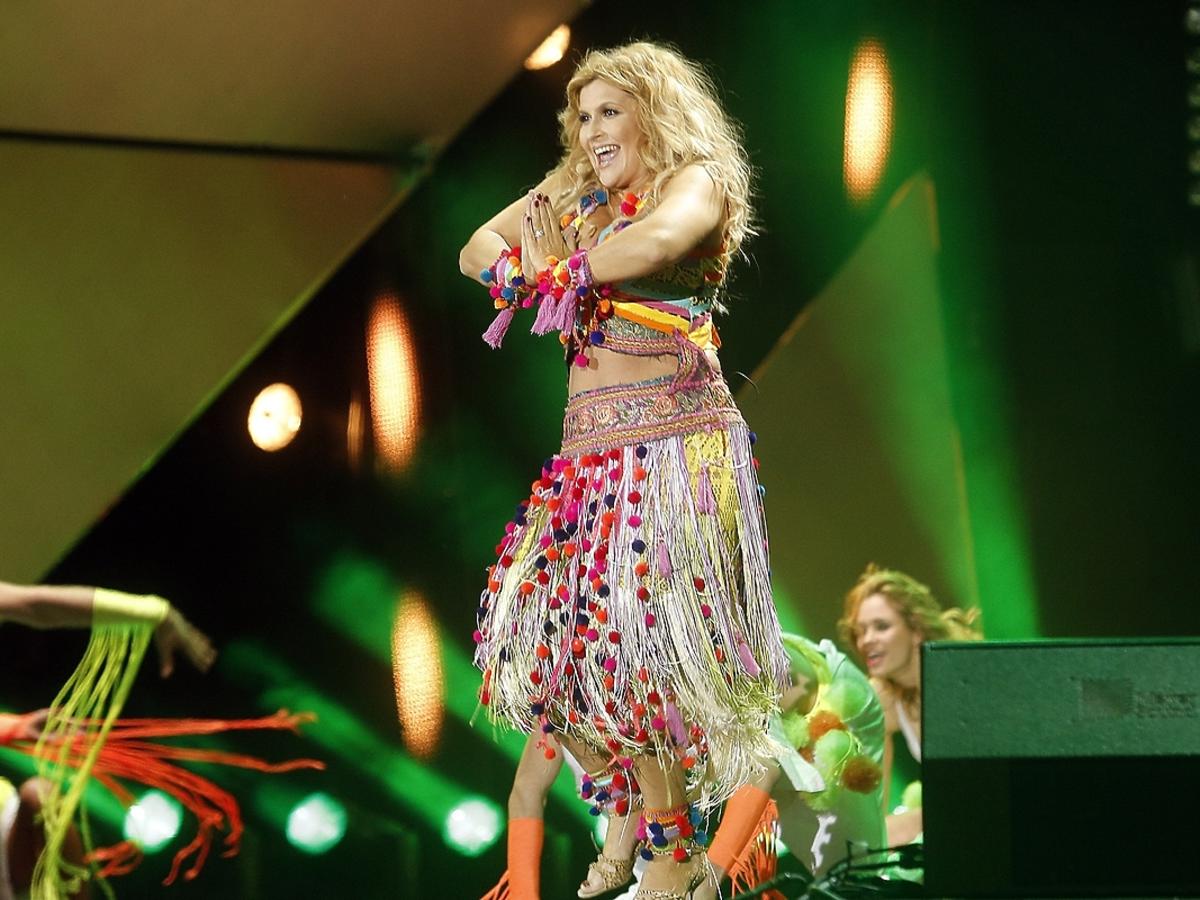 Katarzyna Skrzynecka jako Shakira na Sylwestrze z Polsatem 2014/2015 w Gdyni