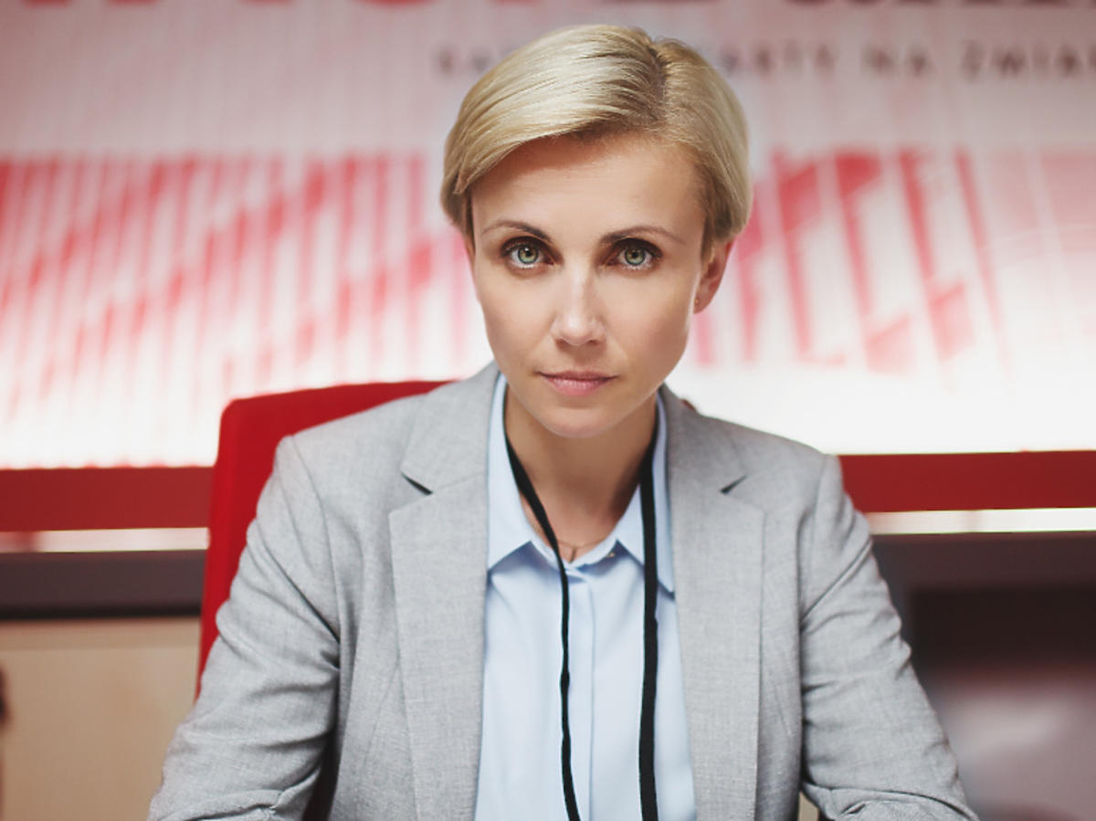 Katarzyna Zielińska na planie serialu 