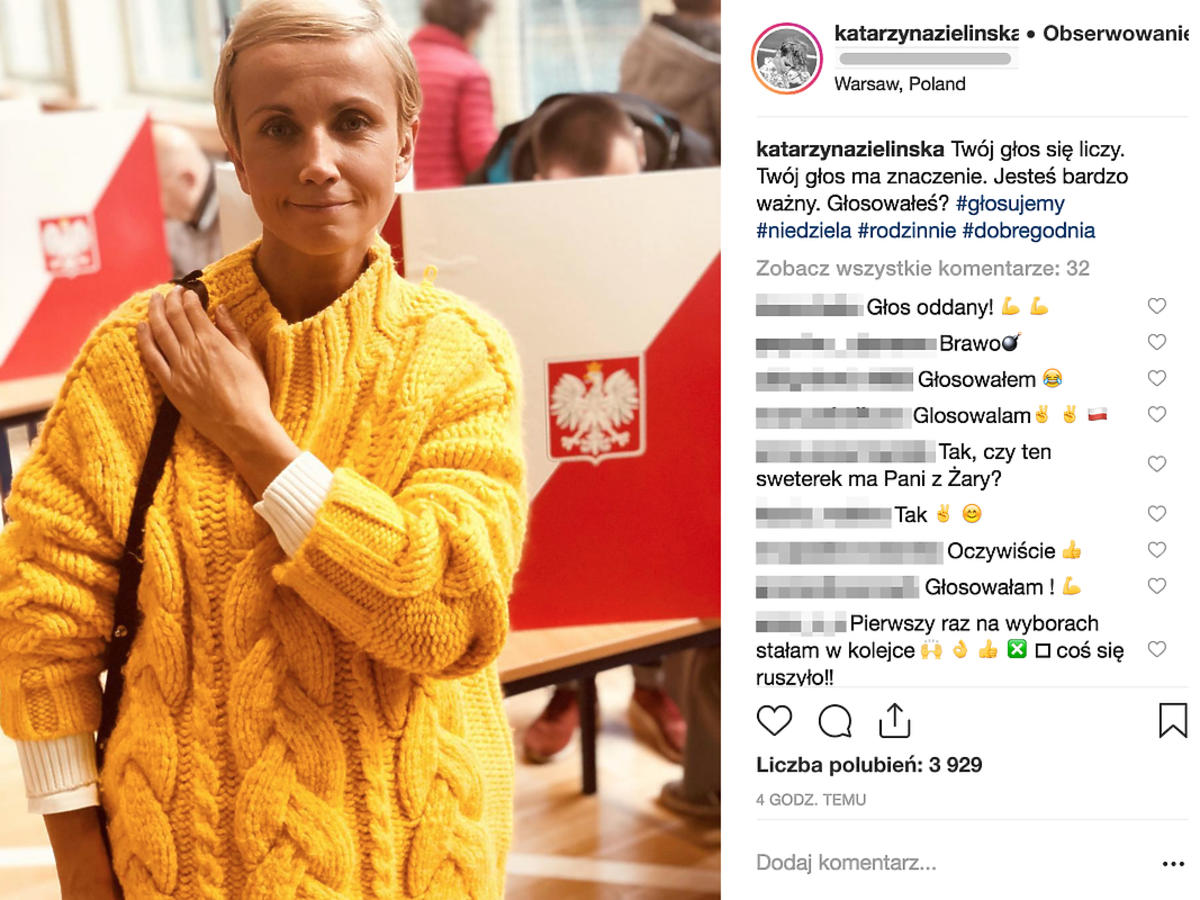 Katarzyna Zielińska  oddała głos w wyborach samorządowych