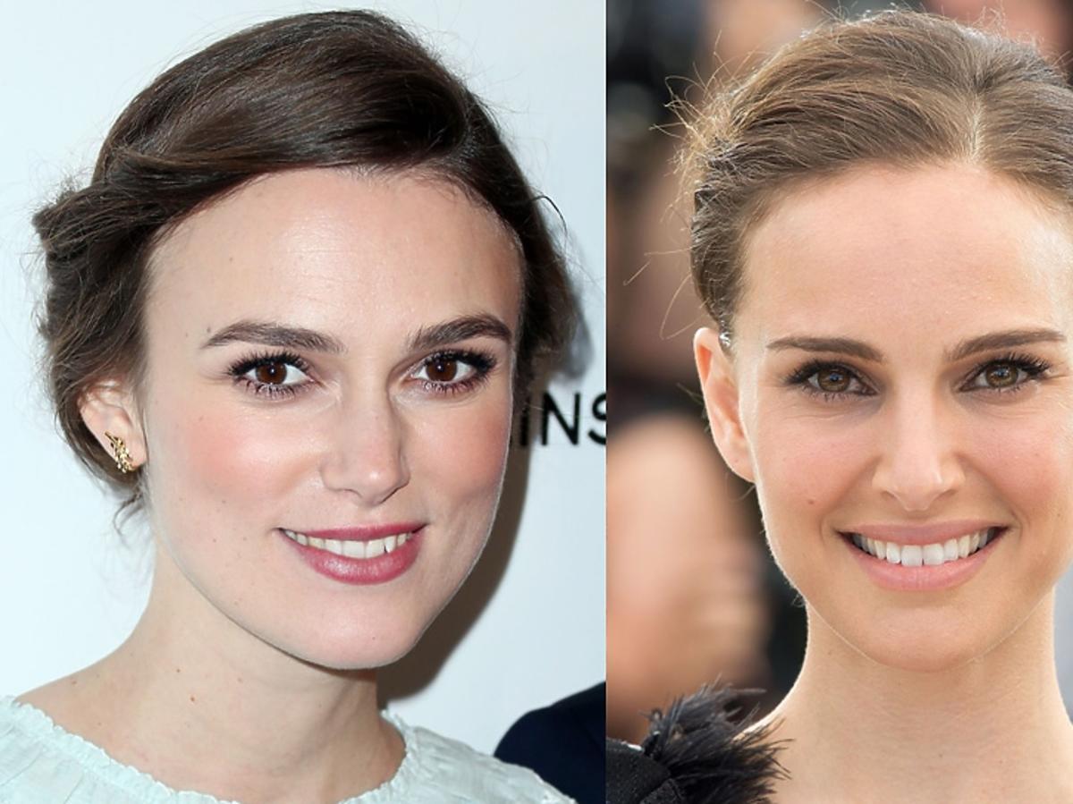 Keira Knightley i Natalie Portman porównanie dwóch portretów pokazyjących, że są podobne do siebie