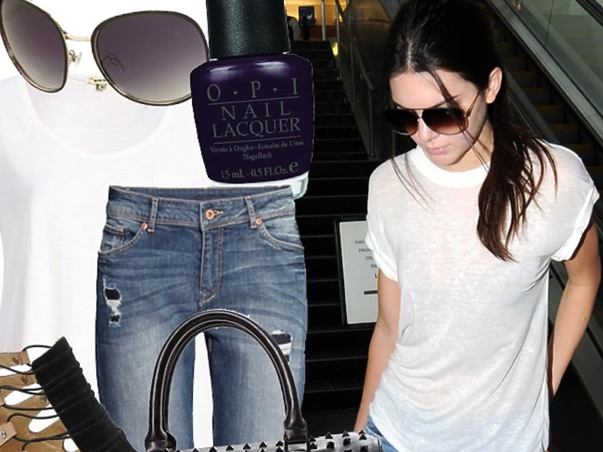 Kendall Jenner w białym t-shircie