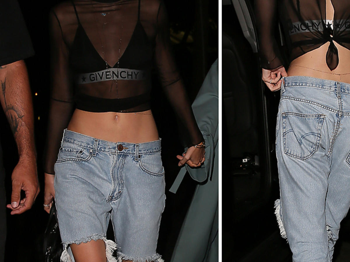 Kendall Jenner w dziurawych dżinsach 