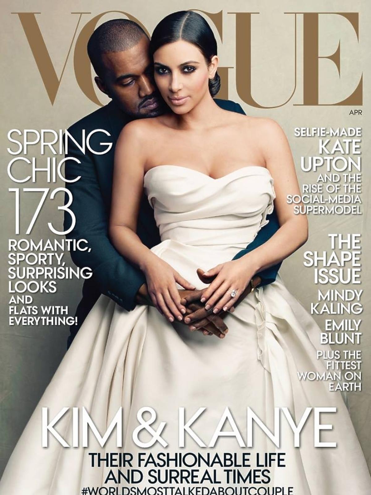 Kim Kardashian i Kanye West na okładce Vogue