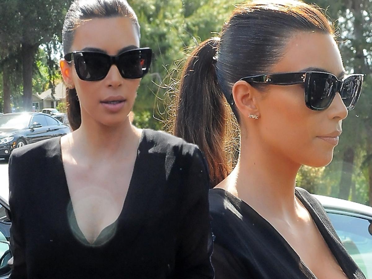 Kim Kardashian w czerni na zakupach z mamą Kris Jenner