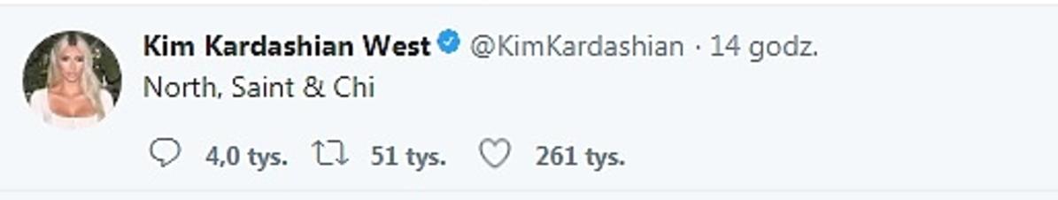 Kim Kardashian zdradziła imię trzeciego dziecka
