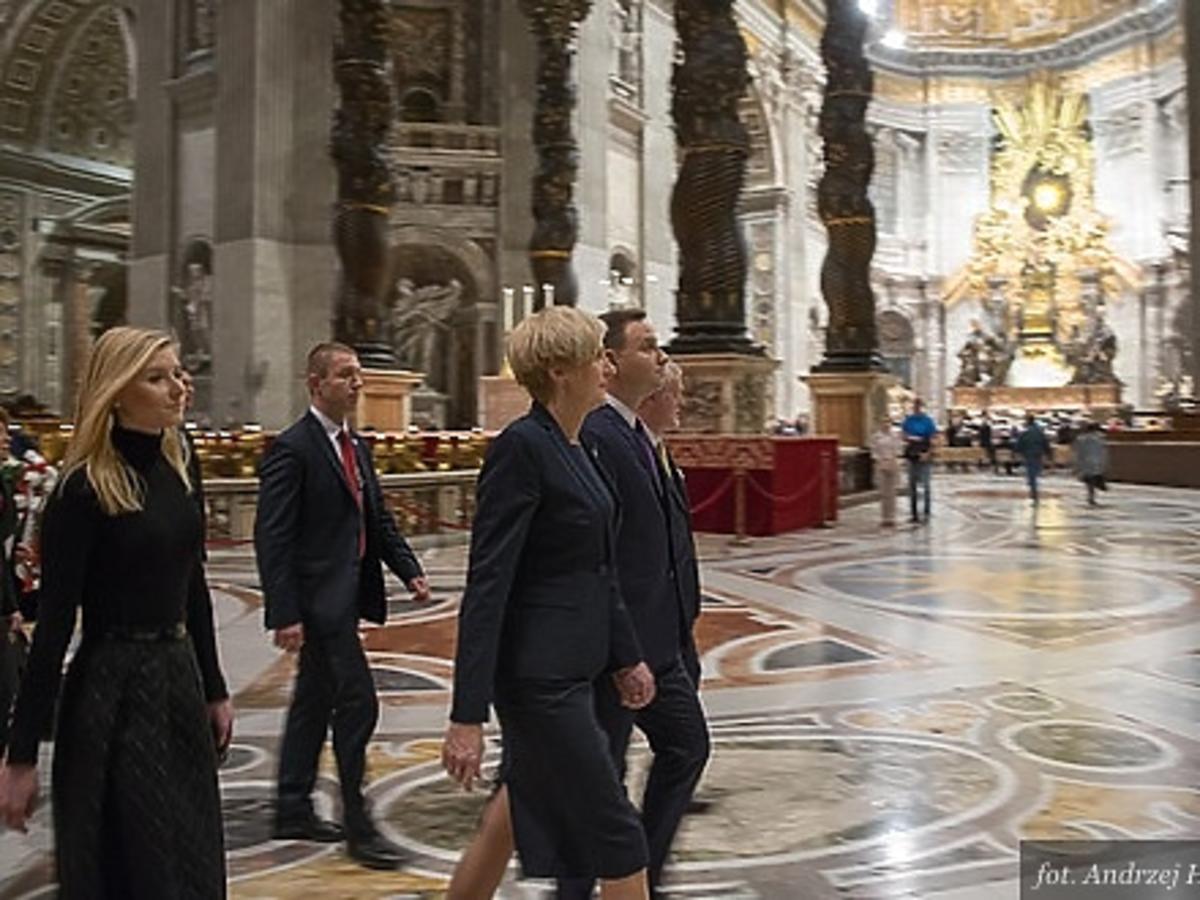 Kinga Duda, Andrzej Duda, Agata Duda w Rzymie