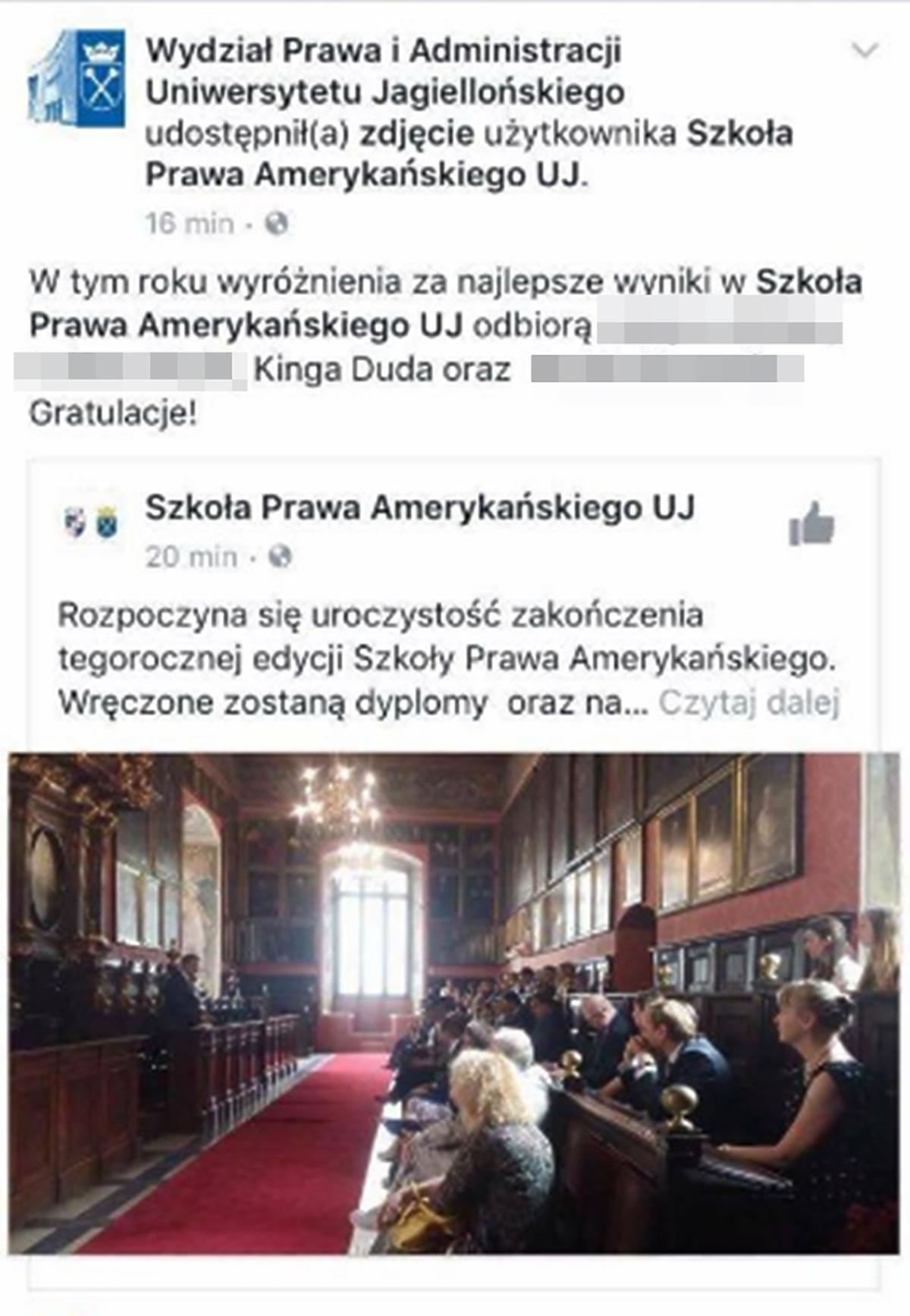 Kinga Duda wyróżniona za dobre wyniki w nauce