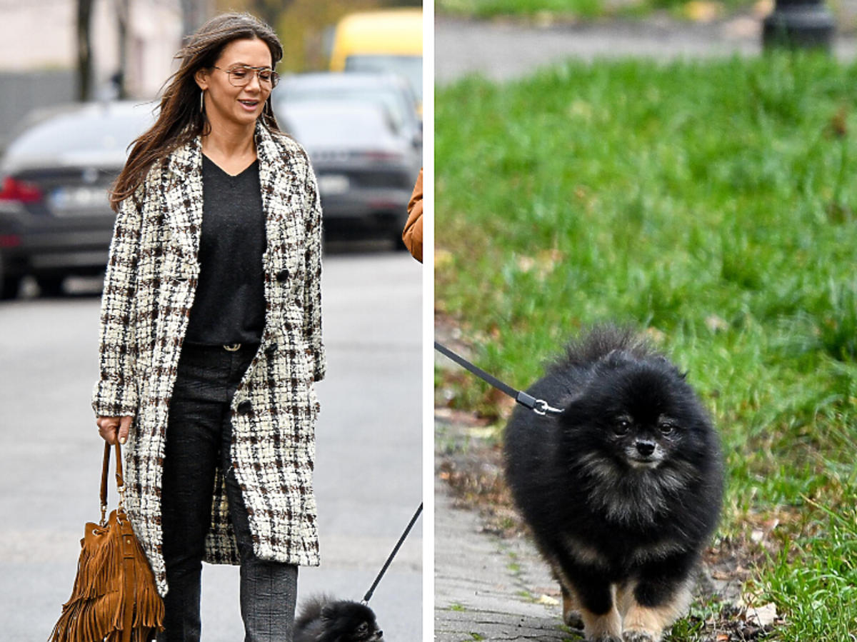 Kinga Rusin na spacerze z Czarkiem
