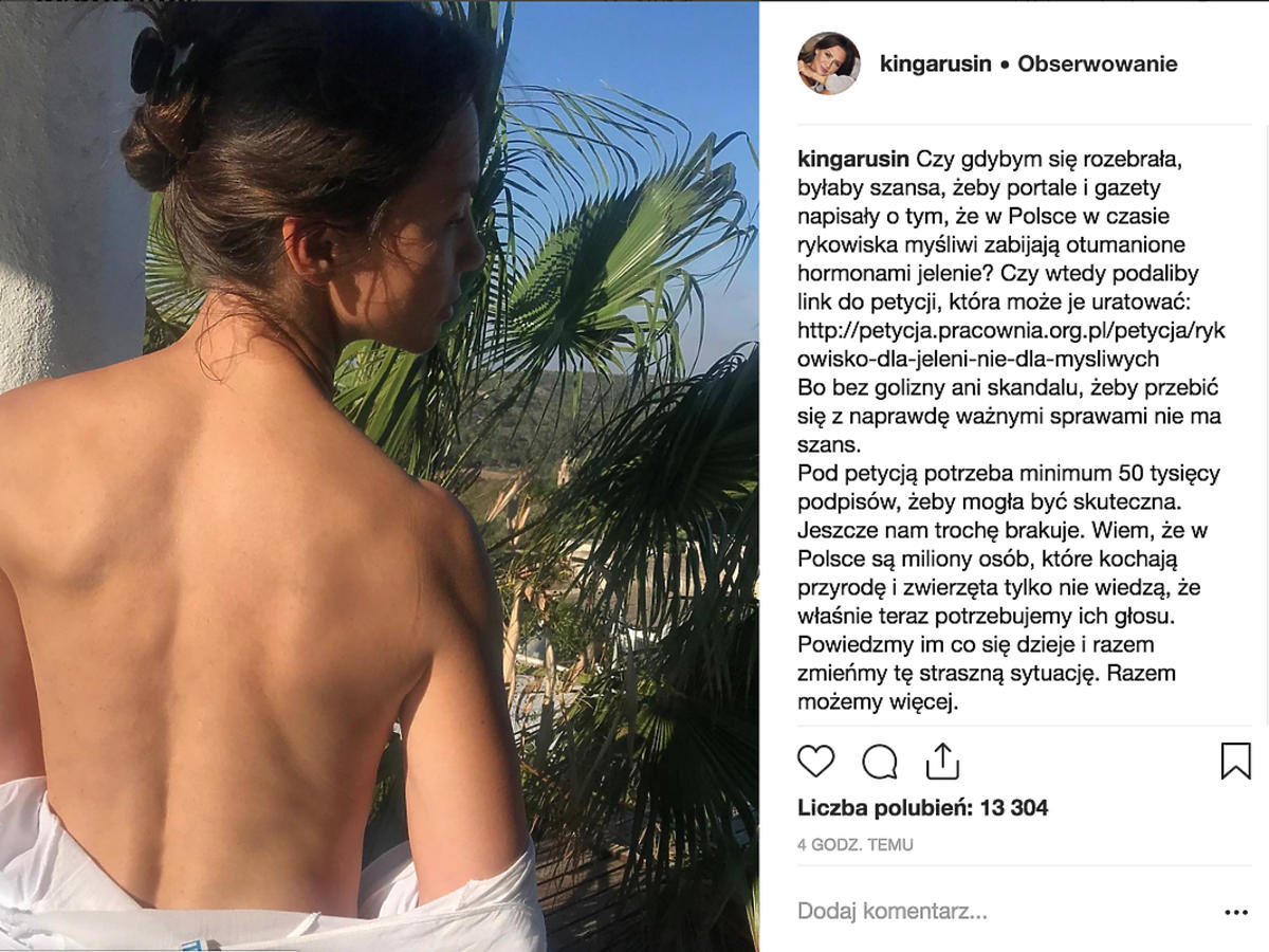 Kinga Rusin topless na Instagramie