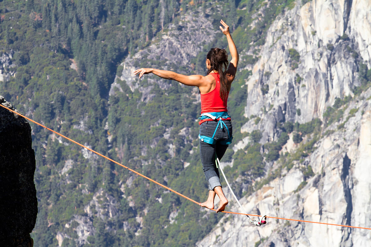 kobieta na highline
