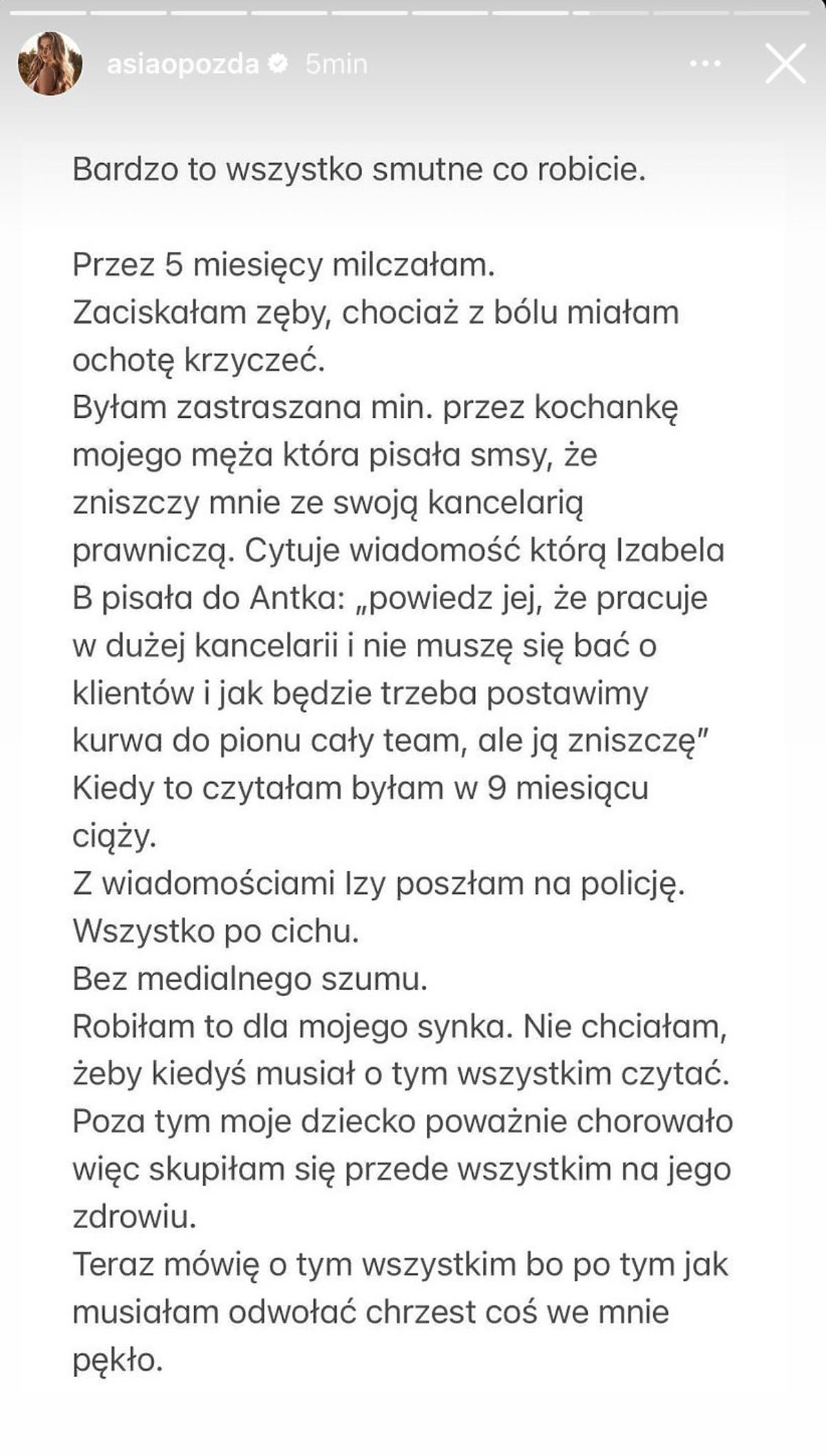 Kochanka Antoniego Królikowskiego zastraszała Joannę Opozdę